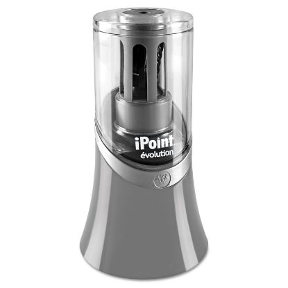 Picture of iPoint KleenEarth Evolution Electric Pencil Sharpener, AC-Powered, 3.5" x 3.5" x 6.5", Gray