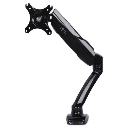 Picture of AdaptivErgo Heavy-Duty Articulating Single Monitor Arm with USB, 27", Black