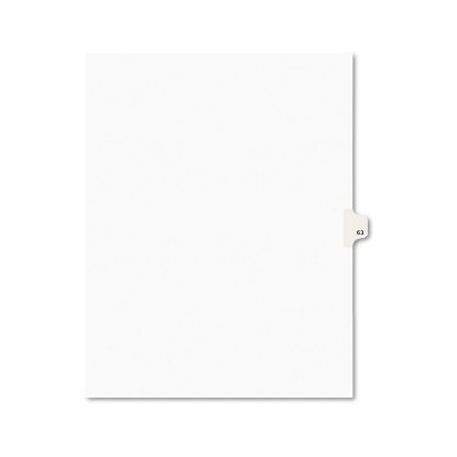 Picture of Preprinted Legal Exhibit Side Tab Index Dividers, Avery Style, 10-Tab, 63, 11 x 8.5, White, 25/Pack, (1063)