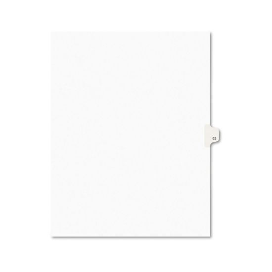 Picture of Preprinted Legal Exhibit Side Tab Index Dividers, Avery Style, 10-Tab, 63, 11 x 8.5, White, 25/Pack, (1063)