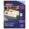 Picture of Medium Embossed Tent Cards, Ivory, 2 1/2 x 8.5, 2 Cards/Sheet, 100/Box