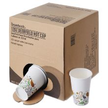 Picture of Convenience Pack Paper Hot Cups, 12 oz, Deerfield Print, 9 Cups/Sleeve, 25 Sleeves/Carton