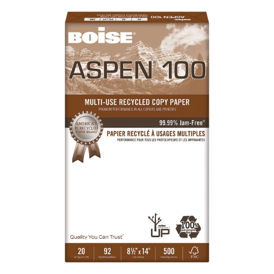 Picture of ASPEN Multi-Use Recycled Paper, 92 Bright, 20lb, 8.5 x 14, White, 500 Sheets/Ream, 10 Reams/Carton