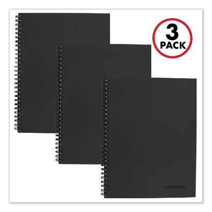 Picture of Wirebound Notebook Plus Pack, Wide/Legal Rule, Black, 9.5 x 7.25, 80 Sheets, 3/Pack