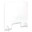 Picture of Portable Acrylic Sneeze Guard with Document Pass Through, 30 x 8 x 28, Acrylic, Clear
