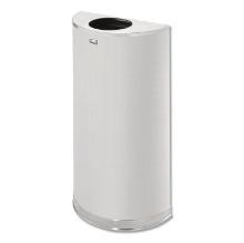 Picture of European and Metallic Open Top Receptacle, Half-Round, 12 gal, Satin Stainless