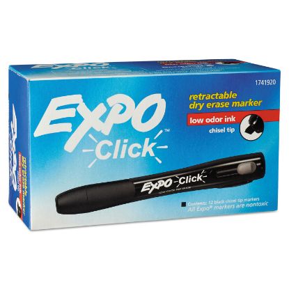 Picture of Click Dry Erase Marker, Broad Chisel Tip, Black, Dozen