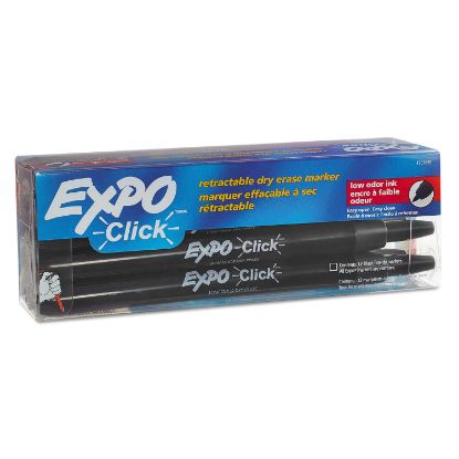 Picture of Click Dry Erase Marker, Fine Bullet Tip, Black, Dozen