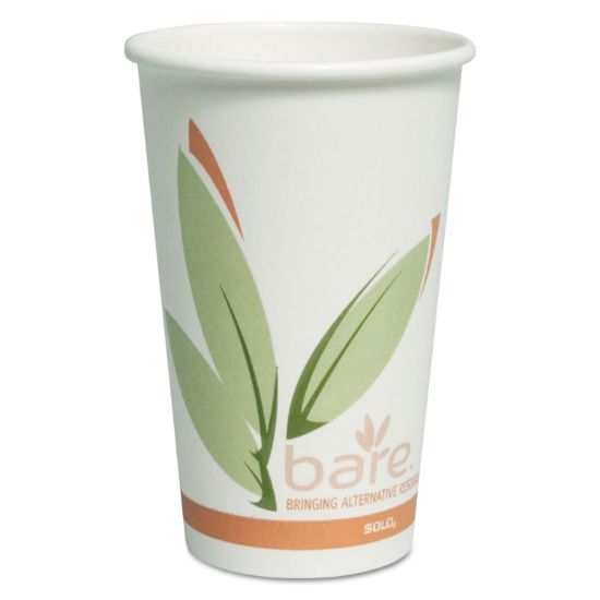 Picture of Bare by Solo Eco-Forward Recycled Content PCF Paper Hot Cups, 16 oz, 300/Ct